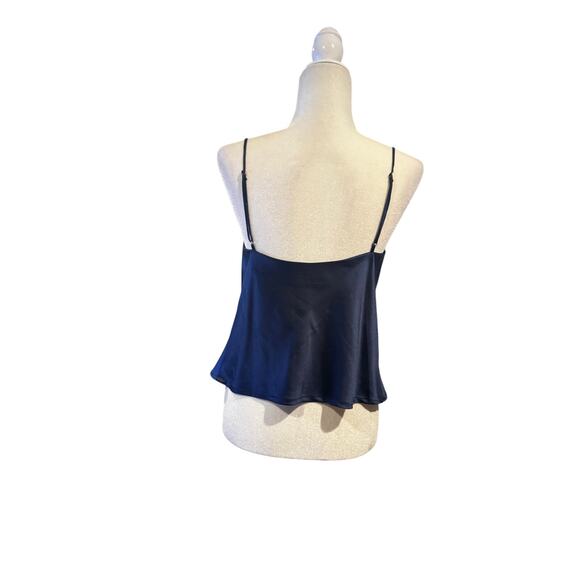 Isalis Deep Navy Satin Cowl Neck Camisole Size S - Picture 3 of 7